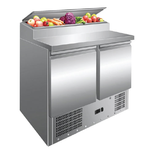 Mesa trabajo refrigerada para ensaladas y sandwiches 900*700*1010mm+2~+8C.Estatico 110V/60Hz(1 año)