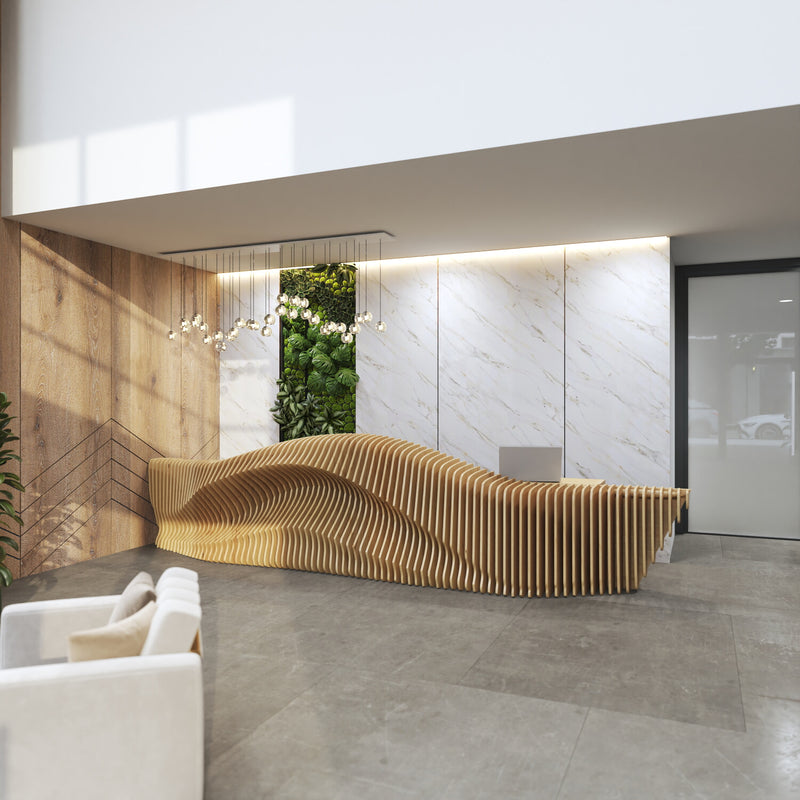 Panel Decorativo Mármol PVC  1.22m x 2.80m x 3mm Gold Calacatta (Línea económica) Láminas de PVC para paredes y techo.