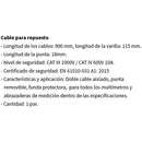 Cable probador para multimetro Longitud: 900 mm.1000V/CAT ? 600V 10A