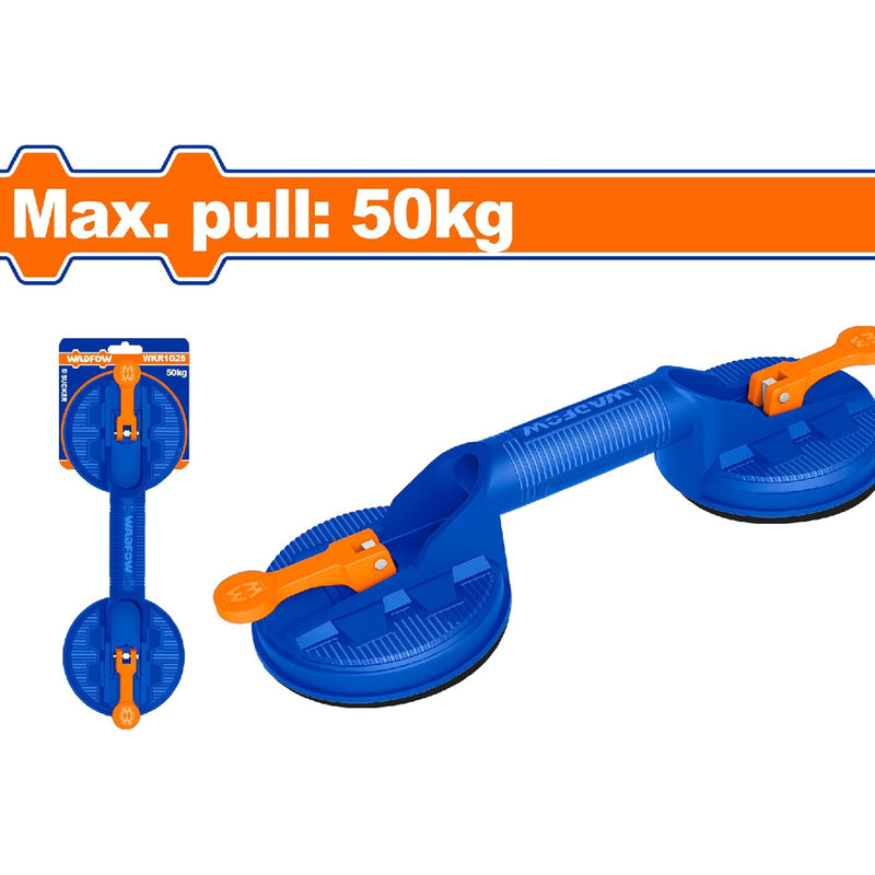 Ventosa doble Succión soporta 50Kg. Diámetro de succión 115mm. Mango de ABS. chupones chupas succionador