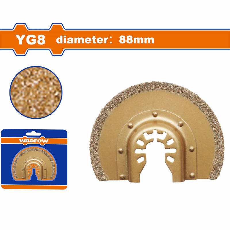 Cuchilla para Sierra Oscilante de Carburo cementado. Diámetro:88mm. Diseño Semi-circulo. Sierra oscilatoria