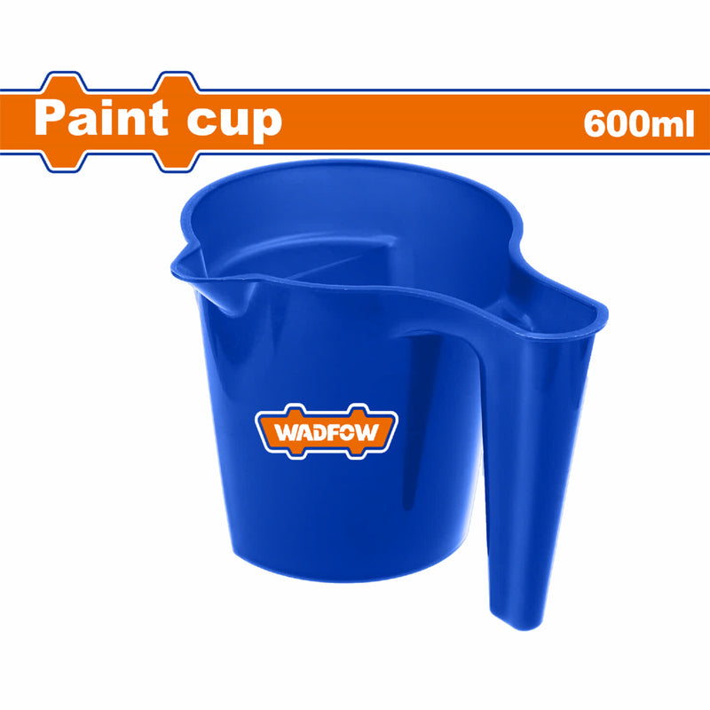 Taza recipiente de Pintura 600ml. Ideal para trabajos de retoques. Con mango de plástico. Borde: 120mm.