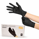 Guantes desechables de nitrilo. Color Negro. Talla M. Caja de 100 unidades.