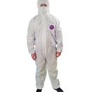 Traje de seguridad. (Talla L) Overol de protección completa de cuerpo. Color Blanco Desechable con capucha.