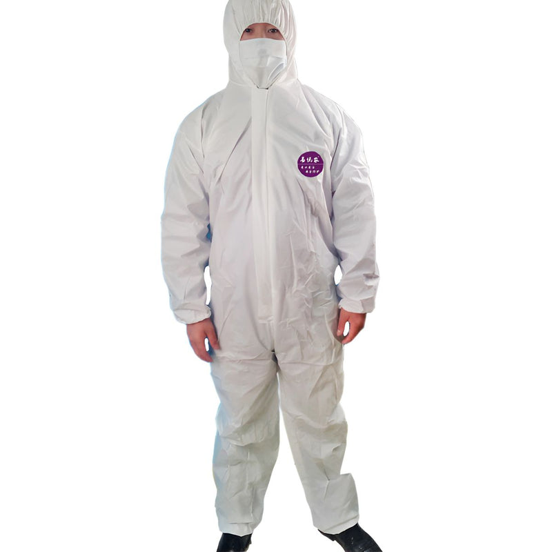 Traje de seguridad. (Talla L) Overol de protección completa de cuerpo. Color Blanco Desechable con capucha.