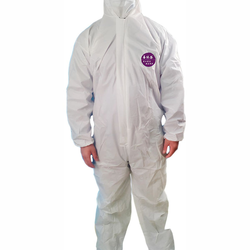 Traje de seguridad. (Talla XXL) Overol de protección completa de cuerpo. Color Blanco Desechable con capucha.