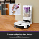 Robot Aspirador Eureka E20 Plus Blanca  8000Pa con Estación Automática sin Bolsa, Trapeador y Mapeo 3D