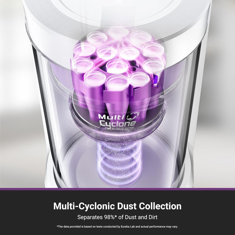 Robot Aspirador Eureka E20 Plus Blanca  8000Pa con Estación Automática sin Bolsa, Trapeador y Mapeo 3D