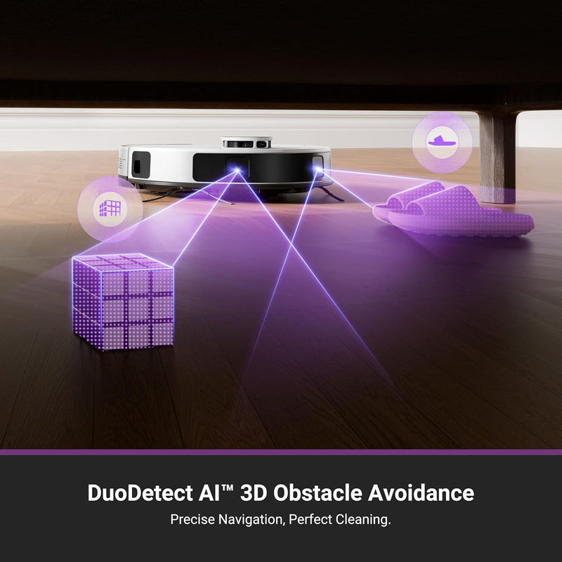 Robot Aspirador Eureka E20 Plus Blanca  8000Pa con Estación Automática sin Bolsa, Trapeador y Mapeo 3D