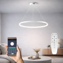 Lámpara Colgante LED Smart 37W 3500 Lúmenes Dimeable 3000K-6500K con App, Voz y Control Remoto. 1500x600mm