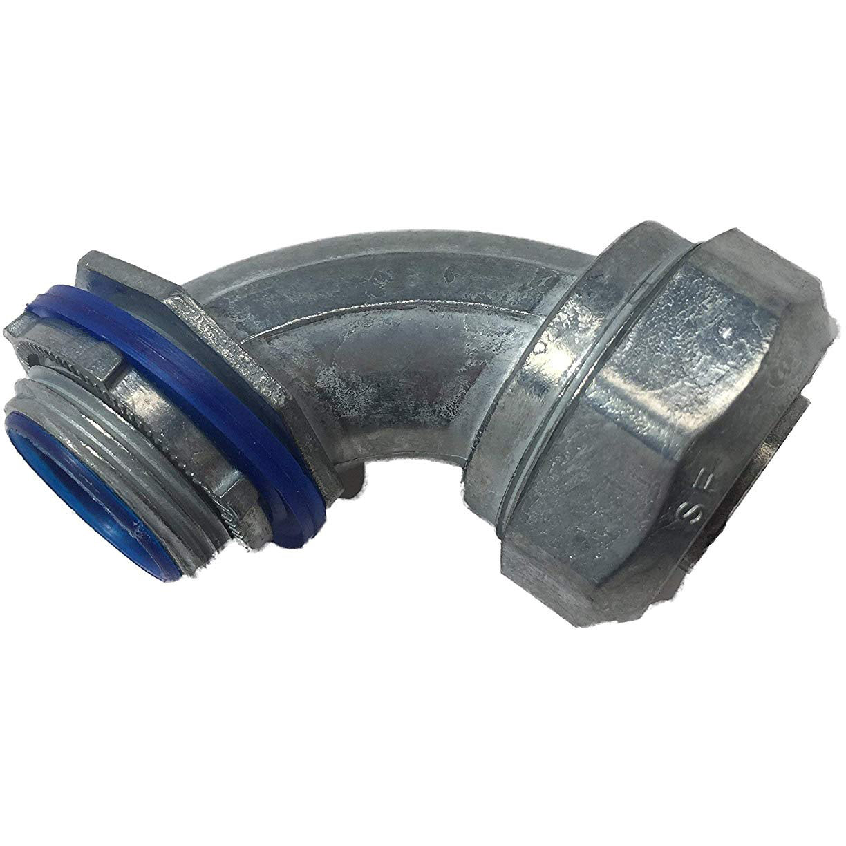 Conector de 90 Tuberia Liquid Tigth de 1 1/4".  Material Zinc.