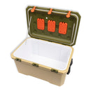 Cooler Portátil 145L (88x57x48cm) con Drenaje Inferior. Hielera de Alta Capacidad con Tapa Sellada, Porta Vasos y Asa de Transporte.