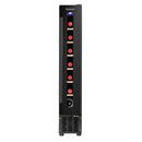 Vinera Empotrable 7 Botellas con Estantes de Madera. Enfriador de Vino con Doble Zona de Temperatura Panel Touch 5-22°C. Color Negro