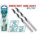 Brocas para Metal HSS 4341 1/16" 135º Set de 2 piezas.