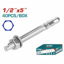 Taco Galvanizado de Cuña 1/2"x5" (40 pzs). Acero al carbono. Acabado Zincado.