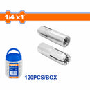Taco Anclaje Drop-in 1/4"x1" Acero al carbono. Acabado Zincado. (120 pzs).