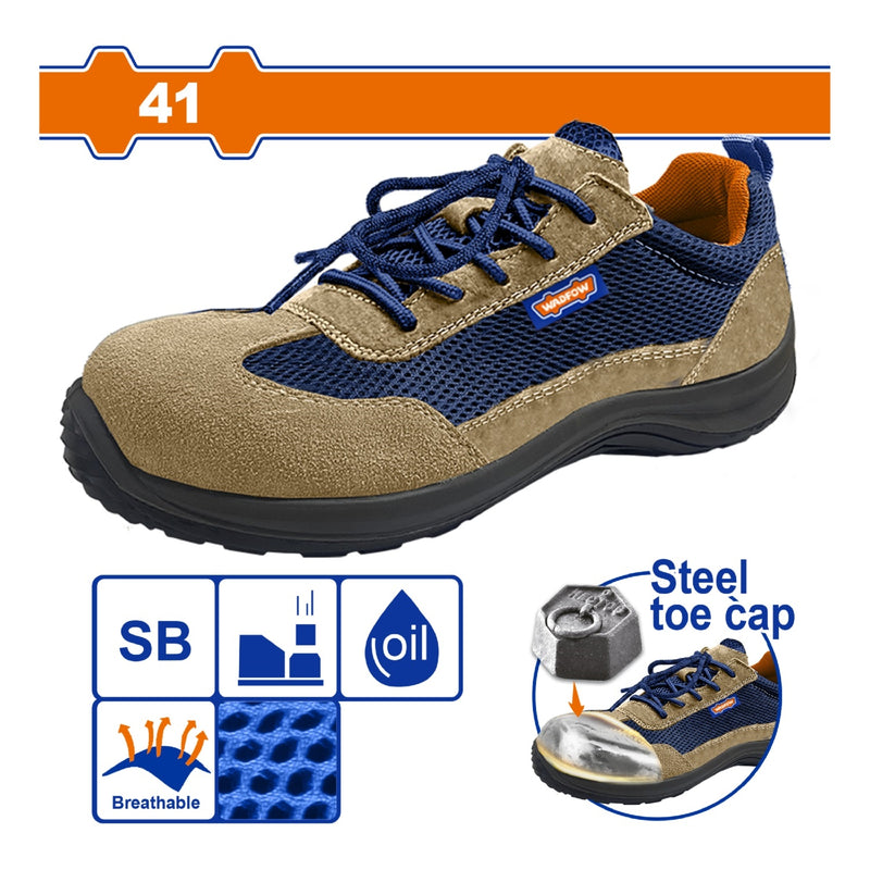 Botas de Seguridad Gamuza y Textil con punta de acero. Talla 41. Ideal en trabajos pesados.