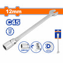 Llave combinada de cabeza flexible y socket de 12 puntos.Tamaño: 12mm. Long:195mm. Acero C45.