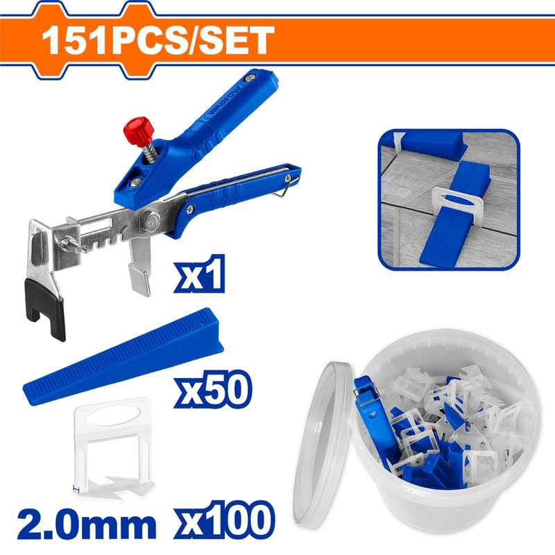 Nivelador para baldosas 2mm Instalación rápida y exacta.Set 151 pzas.