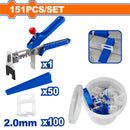 Nivelador para baldosas 2mm Instalación rápida y exacta.Set 151 pzas.