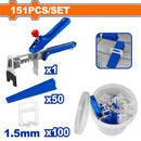 Nivelador para baldosas 1.5mm Instalación rápida y exacta.Set 151 pzas.