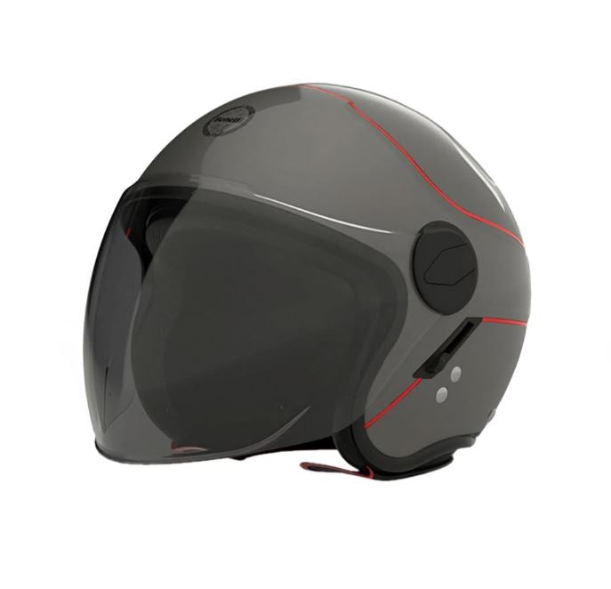 Casco Benelli JV-21 Helmet Gris y Negro Semi Integral Talla M