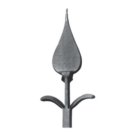 Punta de lanza soldable con 6011, Base cuadrada 12 x 12mm, 200mm de alto.