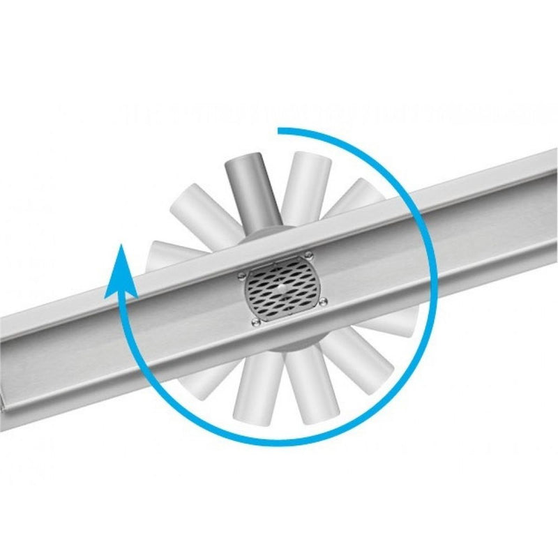 Drenaje desagüe de piso lineal rectangular largo con sifón rotatorio 70cm
