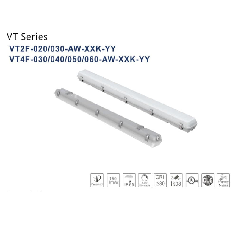 Lampara LED (SMD2835) IP65 4Pies/1200Mm 60W 150Lm/W Blanco Natural 4000-4500K Cubierta Difusa 110-27