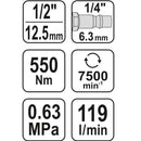 Llave De Impacto De Aluminio (1/2", 550 Nm)