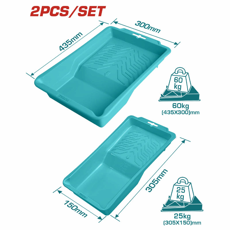 Bandejas para pintar. 435 x 300 x 150mm. Con marca de Volumen. Diseño especial. Set de 2 piezas.
