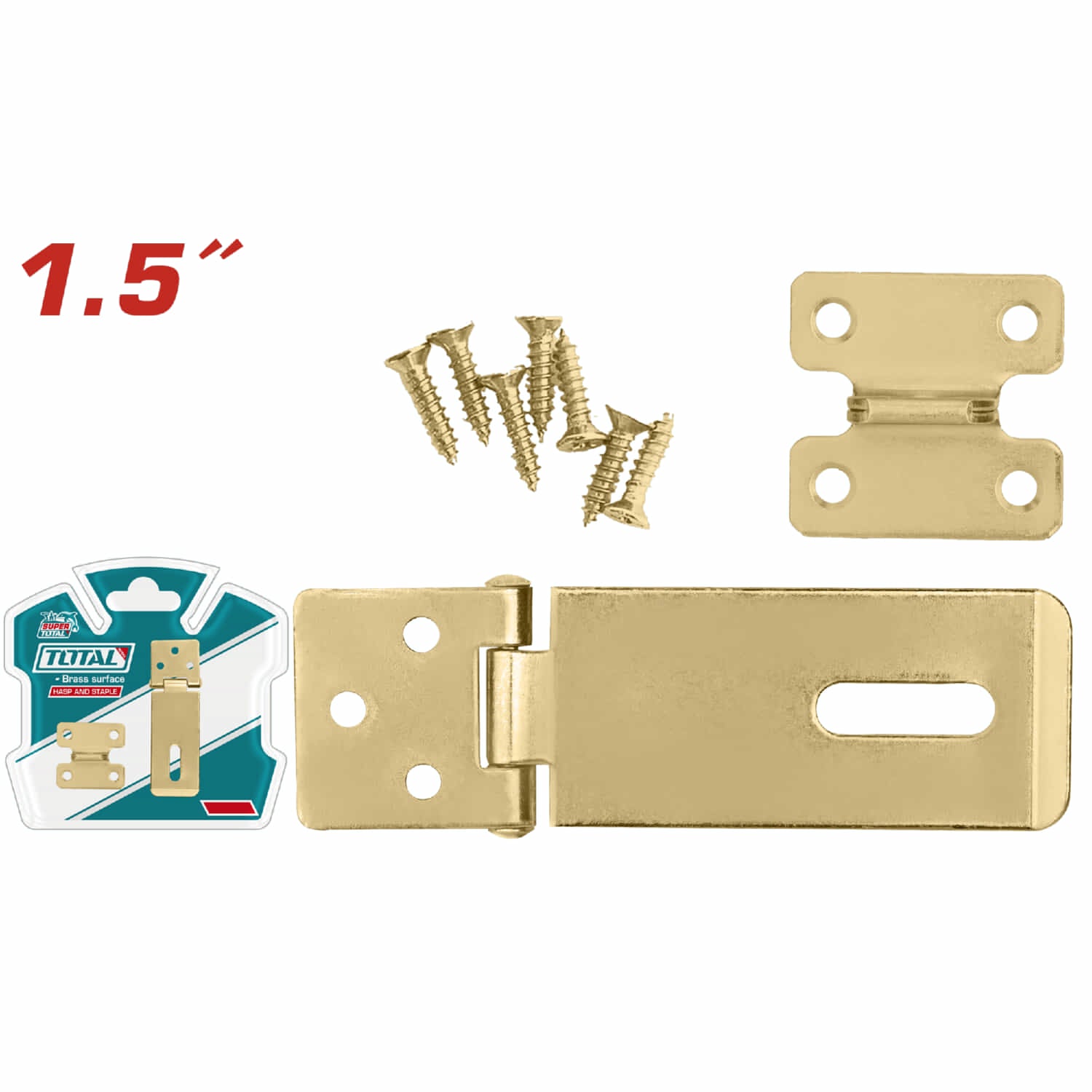 Aldaba portacandado 1.5" Espesor: 20mm x 1.1 mm. Acero Galvanizado. Incluye 7 grapas.