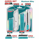 Exactos de Aluminio SK4 Tamaños: 18x100 mm y 61x19 mm. Set de 22 piezas. Cuchillas