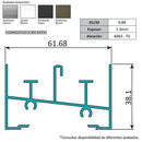 Marco Inferior Ventana VC.  Espesor 1.27 Mm Largo 5.85 Mts. Acabado Anodizado Bronce VC122