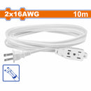 Extensión Eléctrica Polarizada 125V-60Hz 2x16AW Long 10m Corriente: 13A Cable Americano.
