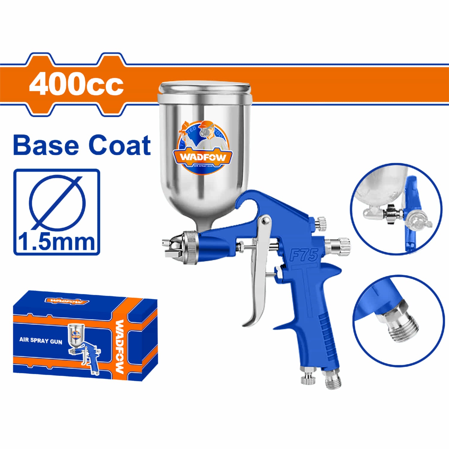 Bas Pintar Pistola Spray De Aire Para Pintar 400Cc Boquilla: 1.5Mm Ideal Capa Bas