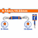 Llave inglesa pico de loro doble abierta. 9-14mm.15-22mm. Cromado. Tratamiento térmico.