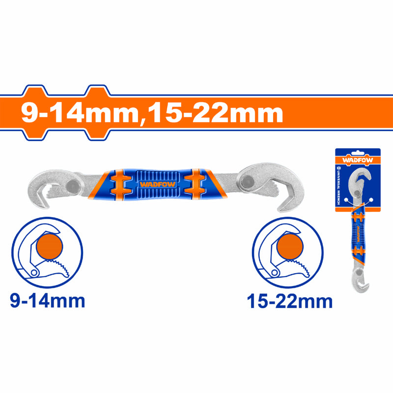 Llave inglesa pico de loro doble abierta. 9-14mm.15-22mm. Cromado. Tratamiento térmico.