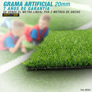 Grama Artificial 20mm, 7 años de garantía anti-UV. Se vende el metro lineal por 2 metros de ancho. Precio B/. 6.99 por m²