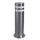Bolardo acero inox Diam 204 mm 8" Altura total 60 cm Esp. tubo 3 mm Con flange p/atornillar Satinado