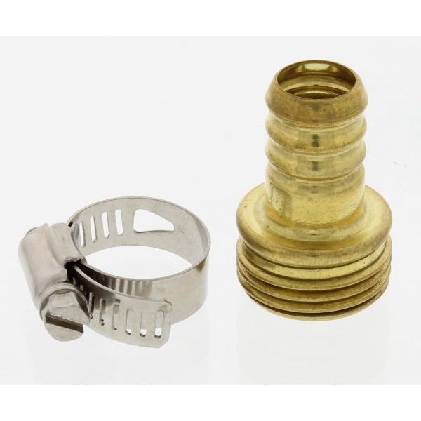 Acople de vástago de manguera 5/8 macho. Incluye clamp