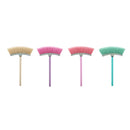 (1 unidad) Escoba con mango de metal revestido de vinilo. Colores surtidos