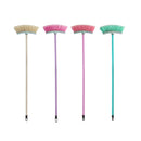 (1 unidad) Escoba con mango de metal revestido de vinilo. Colores surtidos