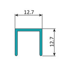 C-1L Uchannel De 1/2"  Espesor 1.1 Mm. Largo 5.85 Mts. Acabado Anodizado Bronce 15 Micron