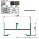 Marco Lateral Ventana VC  . Espesor 1.27 Mm Largo 5.85 Mts. Acabado Anodizado Bronce VC121