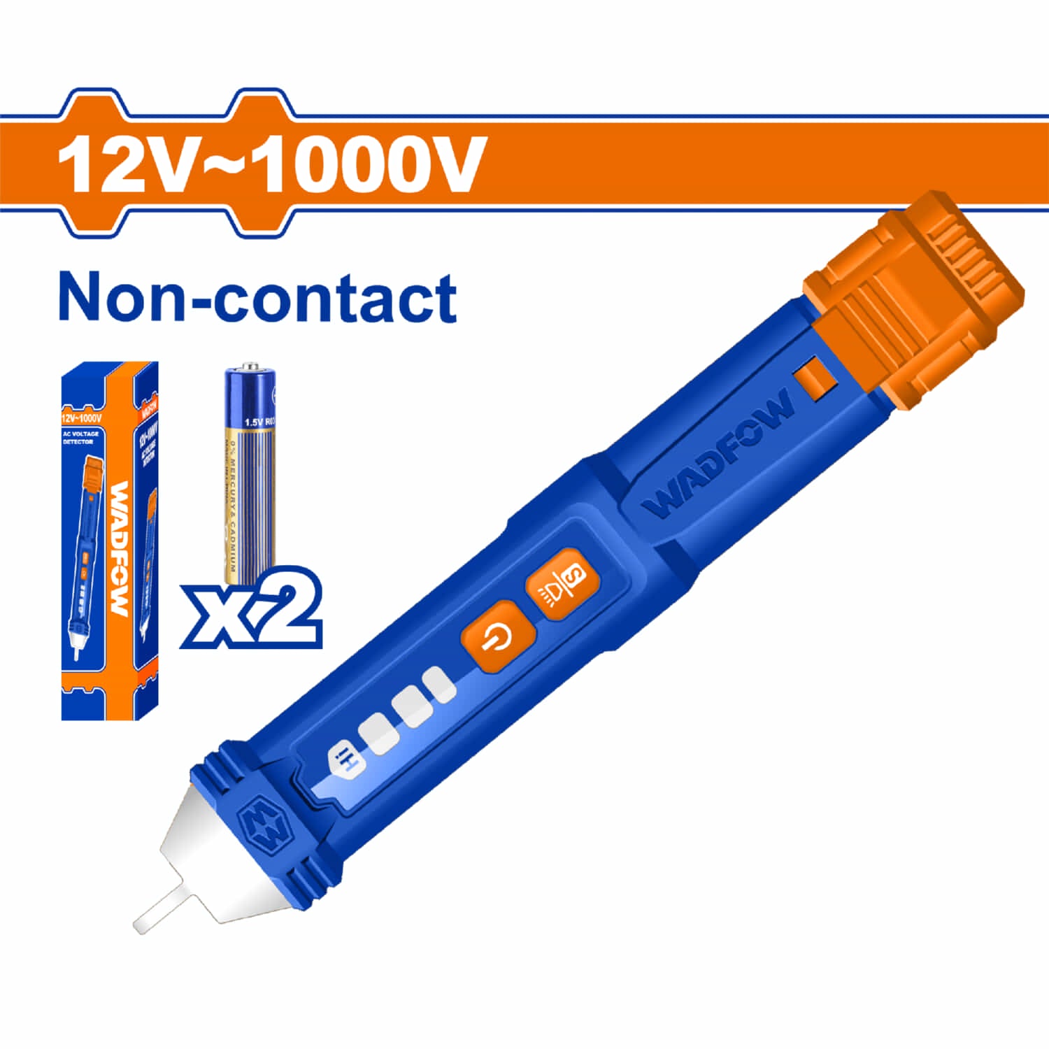 Voltímetro Detector de voltaje AC sin contacto 12V~1000V. Apagado automático. Luz de Flash.