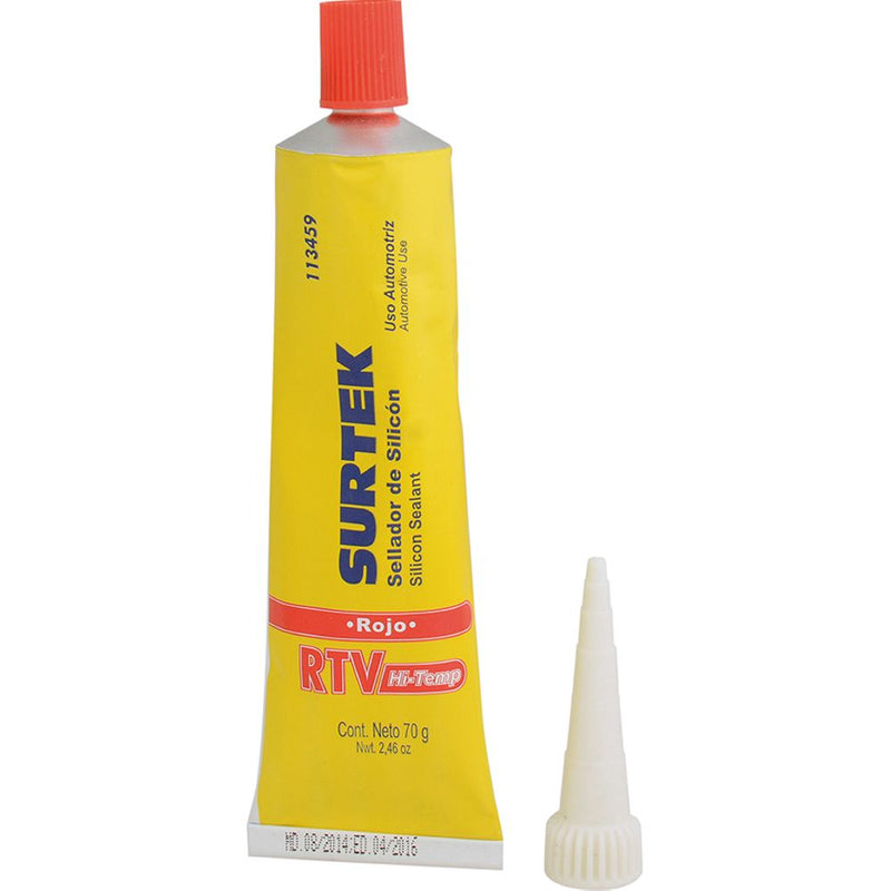 Silicón para alta temperatura en tubo rojo 70gr Surtek
