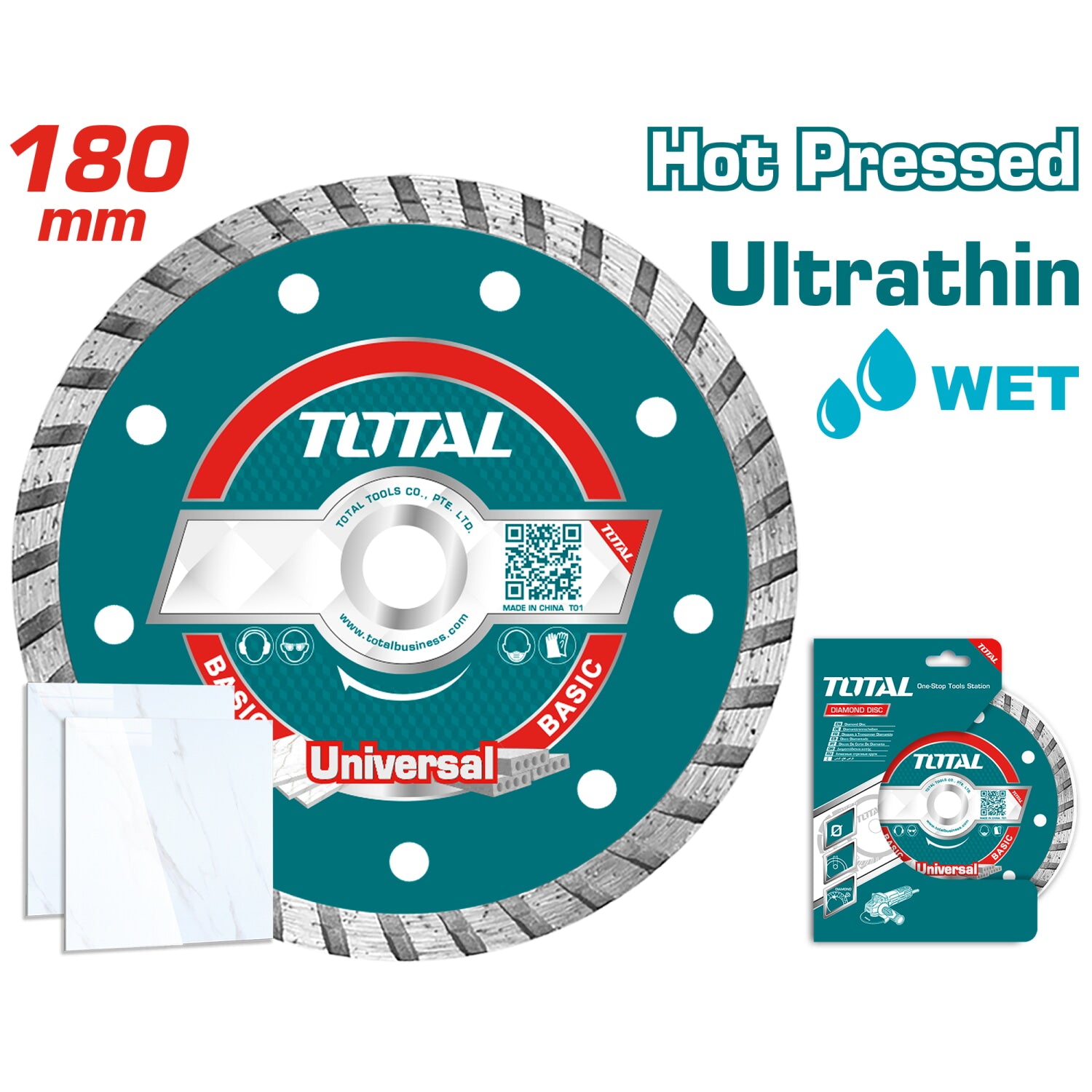 Disco de Corte de Diamante Ultrafino. 180(7")X22.2mm