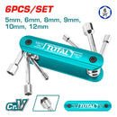 Llaves de tuercas tipo navaja  6 en 1 5mm, 6mm, 8mm, 9mm, 10mm, 12mm