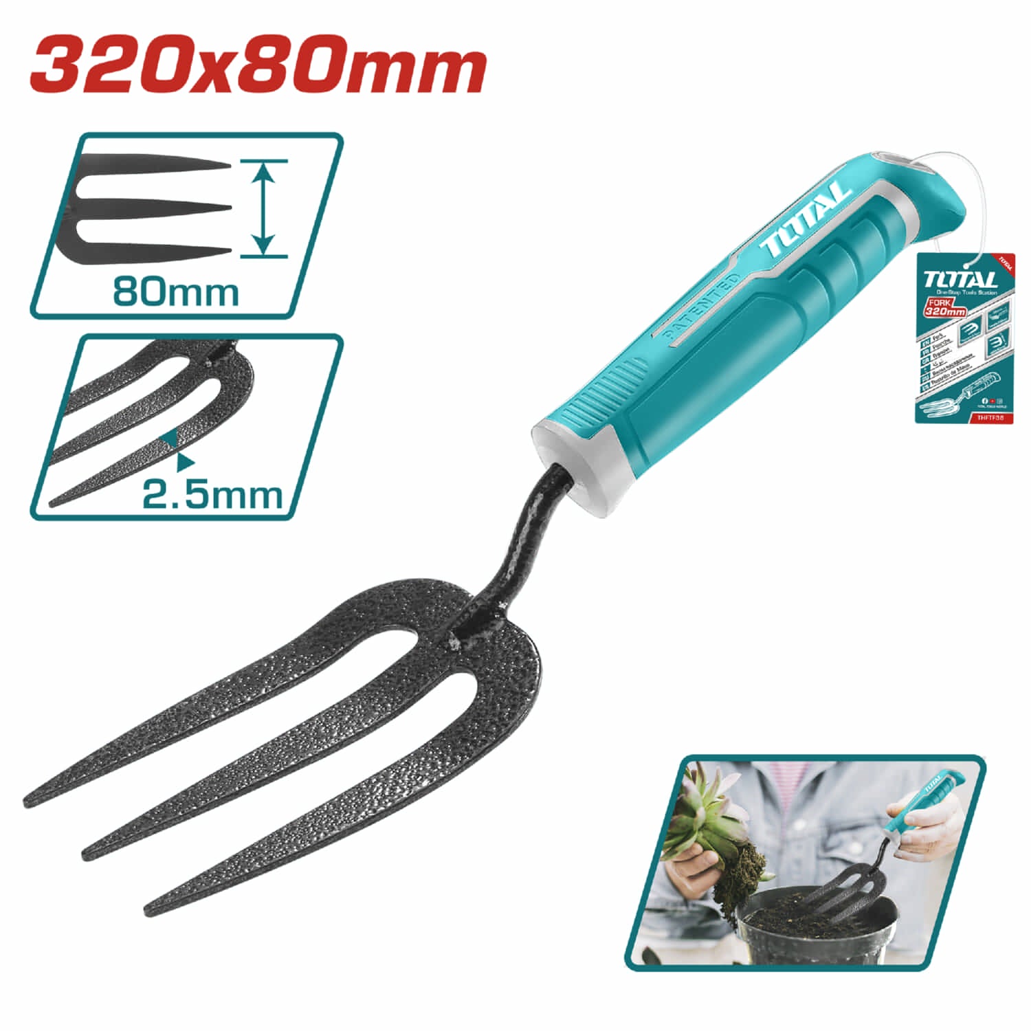 Tenedor de jardineria de 320mm